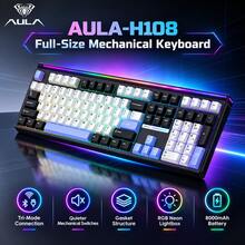 AULA H108 Mechanical Keyboard 108 Keys Hot‑Swap RGB Backlit Quiet Silent Gaming Keyboard For PC Laptop - View 3