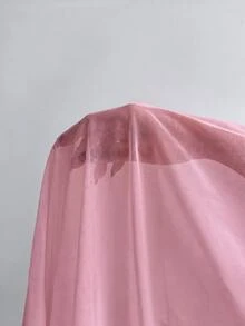 ChicMe Women's Cold Shoulder Ruched Long Dress, Sleeveless Mermaid Hem Slim Fit Elegant Cocktail Party Evening Gown - Baby Pink - View 10