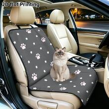 1pc Minimalist Cat Paw & Star Print Pet Car Seat Cover, Easy To Install And Clean Car Protective Mat, Anti-Pet Scratch, Suitable For Daily Commute, Road Trips, Pet Travel Essential, Fits Most Vehicles, Gift For Drivers, Christmas Car Interior Decoration, Winter Cozy Decor - Single Seat Pet Mat - View 5