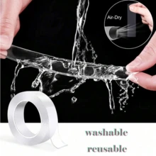 1roll Of Strong Double-Sided Tape - Reusable, Residue-Free, Strong Adhesion, Multi-Purpose, Removable And Washable, Suitable For Home, Office, And 1/5/10 Meter Double-Sided Nano Tape. Residue-Free, Transparent, Residue-Free, Reusable, Waterproof Tape - Multi-color - View 4