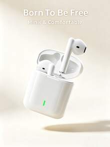 True Wireless Bluetooth Earbuds, Built-In Microphone For Clear Calls, Long Battery Life, Sweat-Proof Design, Comfortable Fit, Compatible With IOS And Android Devices, Suitable For Fitness, Running And Daily Use - White - View 1