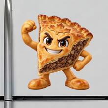 Bold Meat Pie Slice Fridge Magnet, A Classic Bakery Supper Story For Family Kitchen Gatherings For All Metal Surfaces Throughout The Home - A - View 2