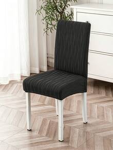 Minimal Vertical Striped Chair Slipcovers, Full Wrap Cream Textured Fabric Chair Covers. Multi-Size, Dustproof & Stain Resistant. Perfect For Dining Room, Balcony, Patio & Holiday Parties, Refresh Your Old Chairs. - Multicolor - View 16