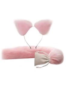 2pcs Women's Fox Tail Costume Set, Cute Polyester Faux Fur Tail, Realistic Plush Texture, Suitable For Cosplay, Party And Theme Events, Theme Event Accessories, Fun Design, Durable Headband, Halloween Fox Tail Costume - Multicolor - View 12