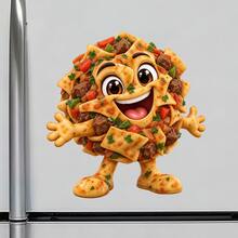Cheerful Spiced Beef And Flatbread Fridge Magnet, A Shared Family Supper Story For Lively Kitchen Moments For All Metal Surfaces Throughout The Home - A - View 2