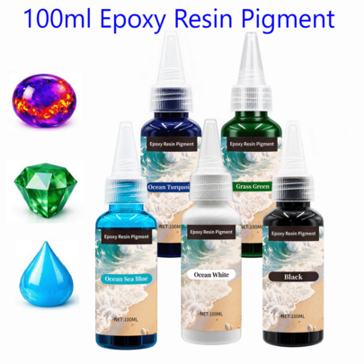 Epoxy Resin Pigment Paste Set, 5 Colors * 100ml, Suitable For Epoxy Resin, UV Resin, Casting, DIY Crafts, Jewelry Making, Transparent Resin Colorant