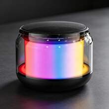 Bocina portátil Bluetooth con luz RGB - Negro - Ver 4