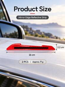 2pcs Car Rearview Mirror Reflective Stickers, Anti-Collision Warning Strips, High Visibility Reflective Decals, Flexible Side Mirror Edge Protection Stickers, Waterproof Exterior Car Decoration Accessories, For Vehicle Rearview Mirror Decoration - A - View 10