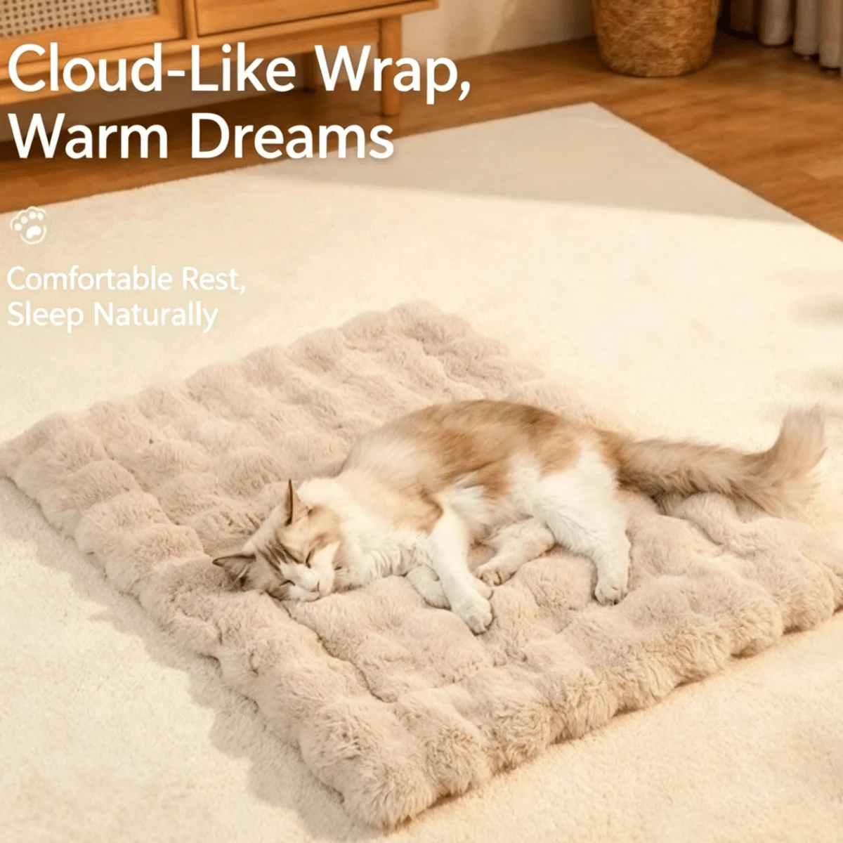 Pet Warm Sleeping Pad, Thickened Bubble Sleeping Mat For Cats And Dogs, Cat Sleeping Pad, Puppy Warm Bed Mat - Grey - View 1