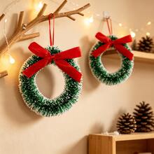 1 buah/5 buah Dekorasi Karangan Bunga Mini, Ornamen Gantung Kecil untuk Pesta Rumah Dalam Ruangan, Dekorasi Gantung dan Ornamen Meja Serbaguna, Aksesori Dekorasi Ruangan dan Pohon Natal, Cocok untuk Perayaan Liburan - Hijau - View 2