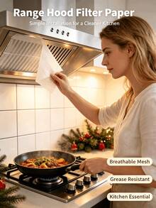 Range Hood Filter Sheet, Kitchen Grease Absorbing Paper, Disposable Oil Filter Paper, High Temperature Resistant And Flame Retardant, Traps Cooking Grease To Keep Your Range Hood Clean. Suitable For Home Kitchen During Daily Cooking - Multicolor - View 5