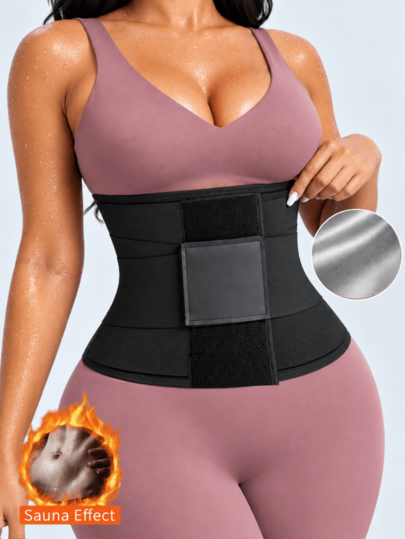 1 Pc Woman Triple Layer Sweat Sculpt Waist Trainer Belt,Wrap Waist Trainer Belt Corset Shapewear Sheath Flat Tightens Belly Tummy Control Girdle
