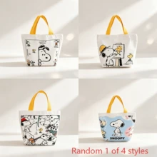 1 Buah Tas Tote Kanvas Bergambar Snoopy Lucu, Tas Tangan Kecil yang Dapat Digunakan Kembali, Tas Bekal Portabel, Tas Penyimpanan Serbaguna, Hadiah Ideal untuk Ulang Tahun, Halloween, Natal, Kembali ke Sekolah - MultiWarna - View 7
