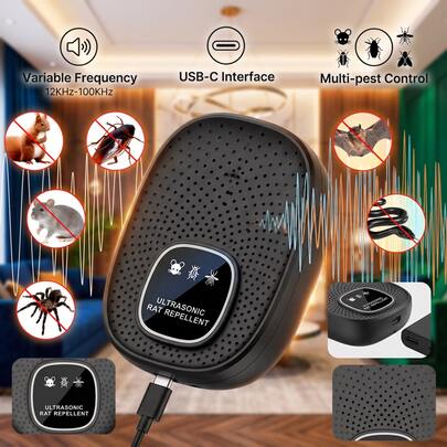 Ultrasonic Rodent Repeller, Electronic Mouse Deterrent, Indoor Pest Repellent, Ultrasonic Repellent Device, Suitable For Home, Garage, Basement, Attic, Warehouse And Commercial Indoor Pest Control