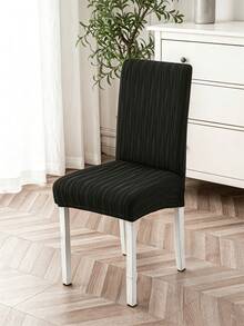 Minimal Vertical Striped Chair Slipcovers, Full Wrap Cream Textured Fabric Chair Covers. Multi-Size, Dustproof & Stain Resistant. Perfect For Dining Room, Balcony, Patio & Holiday Parties, Refresh Your Old Chairs. - Multicolor - View 13