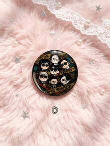1pc/6pcs 4.4cm/1.73inch Bangtan Song Lyrics, Cartoon Character Portrait & Heart Symbol Pattern Pin Badge, Clothing Bag Backpack Decoration, Perfect Gift For ARMY Fans - Multicolor - View 7