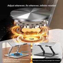 Lenovo W3 Foldable Laptop & Tablet Stand, Dual-Axis 360° Rotating Laptop Riser, Stepless Height Adjustment & Free Hover, Hollow Heat Dissipation Design, Soft Silicone Non-Slip Protective Pads, Suitable For Home Office, Study, Travel - View 6