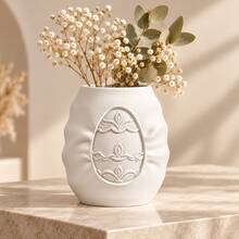 1pc Textured Embossed Vase, Modern Unique Asymmetrical Shape Vase, Suitable For Dried Flowers And Fresh Flowers, Decorative Tabletop Centerpiece, Bohemian Style Home Decor, Suitable For Living Room Bookshelf - Multicolor - View 14