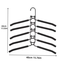 1pc Heavy-Duty Space-Saving Clothes Hanger - Multi-Layer Metal Garment Organizer With Non-Slip Foam Pads, Sturdy Closet Hanger - View 6