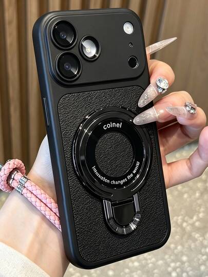Minimalist Solid Color Artificial Leather Camera Protection Bracket Phone Case Compatible With IPhone18 Pro Max 18 Pro 17 Pro Max 17 Pro 17 16 Pro Max 16 Pro 16 15 Pro Max 15 Pro 15 14 Pro Max 14 Pro 14 13 Pro Max 13 Pro 13 12 Pro Max 12 Pro 12 11 Ultra-Thin Protective Shockproof Cover