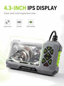 Inspection Endoscope Camera With Light,HD Borescope,4.3-Inch IPS Screen,Type-C Rechargeable,Adjustable LED Light,With Magnet, Hook, Side-View Mirror, Flexible Snake-Style,For Pipe Inspection, Auto Maintenance, HVAC, Automotive Diagnostics - Endoscope - View 7
