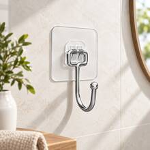 1-30pcs Heavy Duty Self-Adhesive Hooks, Suitable For Keys, Bathroom, Shower, Outdoor, Kitchen, Door, Home Decor, Utility Room - One Size - View 5