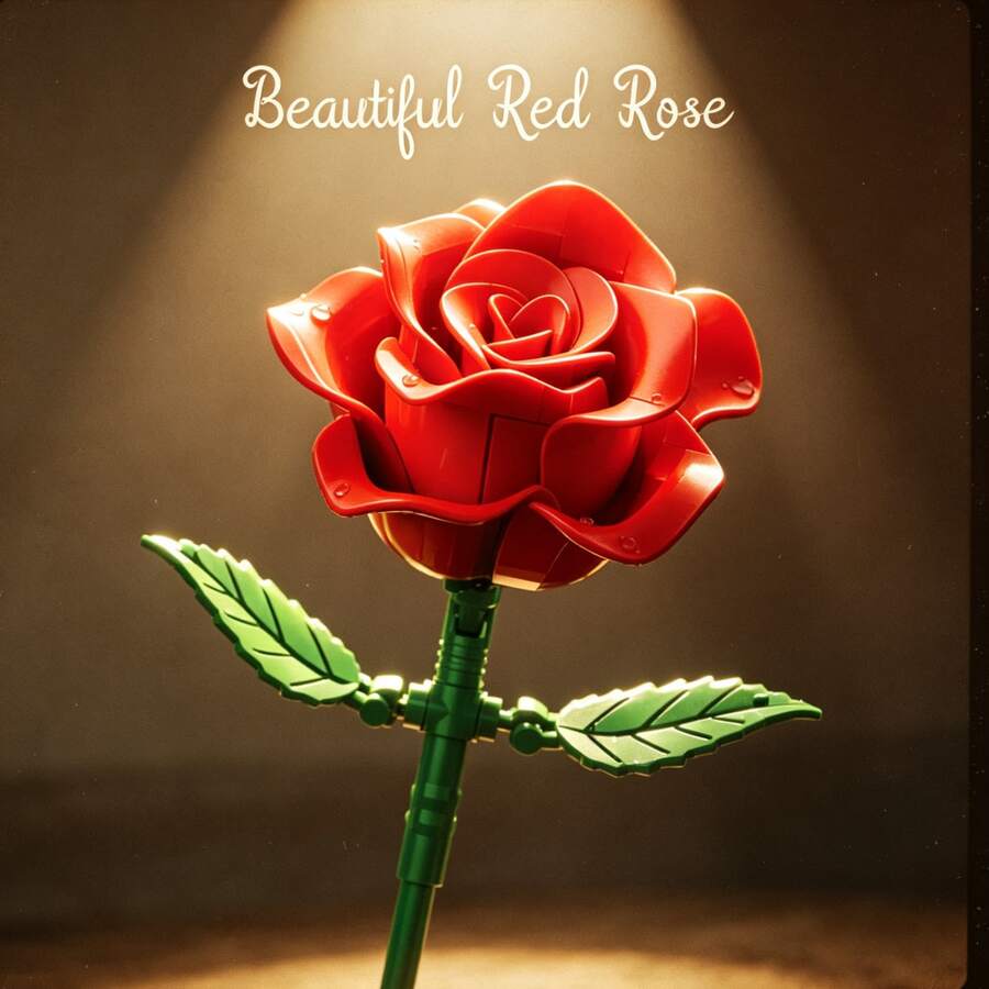20pcs Building Block Red Rose Bouquet Creative Decor, Birthday Christmas Easter Party Small Gift Box, Holiday Gift, Prank Toy, Eternal Flower Desktop Home Decoration, Gift For Girlfriend - Multicolor - View 1
