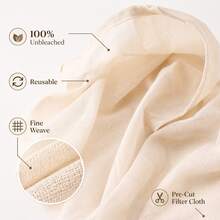 2/4pcs Cotton Mesh Filter Bags With Drawstring, Reusable Nut Milk Strainer Bags For Coffee, Tea, Juice, Yogurt And Cheese Making - Multicolor - View 6