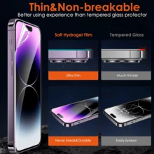 Yezodawee 1+1Pack Inner Hydrogel Film + Outer Screen Film Compatible With Iphone DUO Anti-Fingerprint Hydrogel Film Flexible Screen Protector TPU Fingerprint Unlock Anti-Glare Not Tempered Glass - 1+1 - View 6