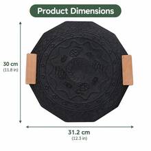 Octagonal Stove Griddle With Wooden Side Handles, Reversible Frying Pan And Grill Plate, Suitable For Meat, Seafood, Vegetables, Pancakes And Home-Style Meals - 12 In Grill Pan - View 14