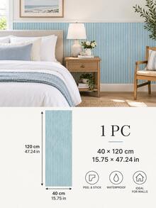 SUPSTICKER Striped Self-Adhesive Wallpaper, Removable PVC Wall Sticker, 15.7*47.2 Inches/15.7*118.1 Inches, 4 Styles, Suitable For Bedroom, Living Room Home Decor - Striped - View 12