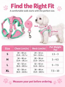 1pc Reflective Adjustable Dog Harness With Breathable Mesh, Thickened Top Handle, Double D-Rings And Quick-Release Buckle, Suitable For Small, Medium And Large Dogs, Pet Vest, Pet Harness And Leash Set, Decorative Pet Clothing - Multicolor - View 3