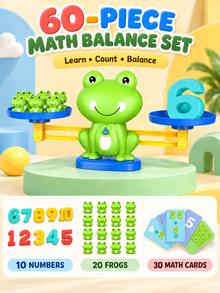 Mainan Belajar Matematika Permainan Keseimbangan Katak, Dengan Balok Bernomor dan Kartu Pengenalan Warna - Aktivitas Edukasi Menghitung dan Membandingkan Berat untuk Anak Prasekolah dan Taman Kanak-kanak - Bahan Plastik Tahan Lama, Mudah Dirakit, Warna Cerah (Hadiah Ulang Tahun/Natal) - MultiWarna - View 15