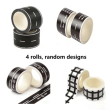Multi-Style - Easy-Tear Residue-Free Track Tape, Featuring Black And White Design, Perfect For Project Decoration And Party Setup. It's Suitable For Double-Sided Tape, Making It An Ideal Choice For Themed Events And Fan Gatherings. - DIY Track Decoration - View 14