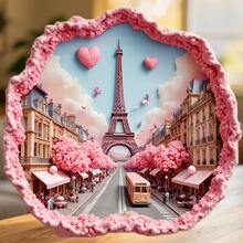 Paris Eiffel Tower Fridge Magnet, A Pink Blossom Boulevard For Romantic Kitchen Daydreams For All Metal Surfaces Throughout The Home - A - View 6