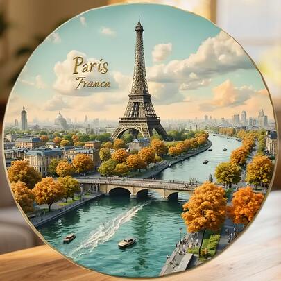 Paris France Fridge Magnet, An Autumn Stroll Along The Seine For Peaceful Kitchen Travel Memories For All Metal Surfaces Throughout The Home