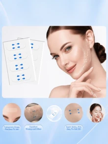 200pcs Invisible Seamless Face Tape, Skin Support Patches, Concealing Makeup, Suitable For Chin And Neck, Facial Tape, Alcohol-Free, Suitable For All Skin Types, Unisex - Multicolor - View 8