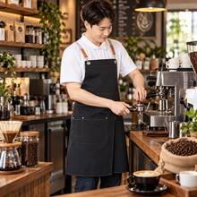 1pc Canvas Apron With Pockets - Split Skirt Design, Easy To Move, Suitable For Restaurants, Cafes And Flower Shops - Multicolor - View 5