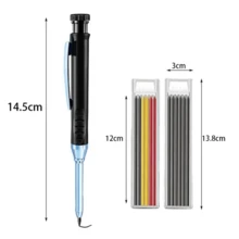 2.8mm Woodworking Pencil Set, Mechanical Deep Hole Marking Pencil With Built-In Sharpener, Long Nose Carpenter Pencil, Gift Tool For Carpenters, Builders, Woodworkers, DIY Enthusiasts And Handymen - A - View 9
