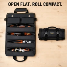 TKIGZNW A006 Roller Hardware Handbag 1 Unit Polyester Cloth Multi Compartment Tool Carrier With Detachable Small Storage Pouches - Black - View 8