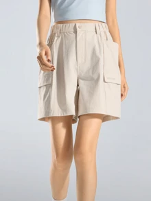 CAMEL CROWN Women's Cargo Shorts, Spring Summer Quick Dry Breathable Sweat Wicking Cool Feel Shorts - Oak Ash - View 2