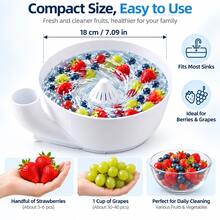 1/2pcs White Colander – Kitchen Sink Fruit Washing Essential, Strainer Bowl With Drainage Holes For Rinsing Strawberries, Blueberries, Grapes, And Other Berries. Perfect For Daily Kitchen Countertop And Sink Use – Kitchen Supplies. - Multicolor - View 4