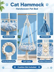 Cat Hammock, Cat Swing, Pet Hammock, Suitable For Pet Cats To Rest And Play, Hanging Pet Bed, Indoor Cat Sunbathing And Resting Nest - one-size - View 4