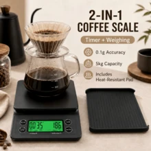 Digital Coffee Scale With Timer Function 5kg/3kg 0.1g High Precision | Backlit LCD Screen, Tare Function & Multi-Unit Conversion, Suitable For Pour Over Coffee, Espresso And Kitchen - 0.1g - View 15
