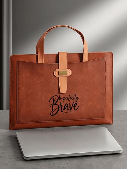 Tas Laptop Slim Klasik Imperfectly Brave, Desain Ergonomis, Fungsi Tas Kerja dan Tas Selempang, Kapasitas Interior Luas untuk Laptop dan Barang Lainnya, Ringan untuk Kantor, Perjalanan, Komuter, Tas Komputer Bisnis