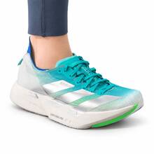 Adidas ADIZERO ADIOS PRO 4 Cushioned Lightweight Running Shoes For Women - Mint Blue/Silver Gray - View 4