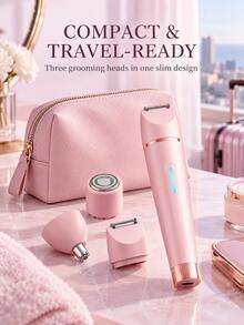 SKYWORTH 3-In-1 Women's Electric Epilator, Rechargeable Facial Shaver, Body Trimmer And Nose Hair Trimmer, Portable Type-C Grooming Tool - View 2