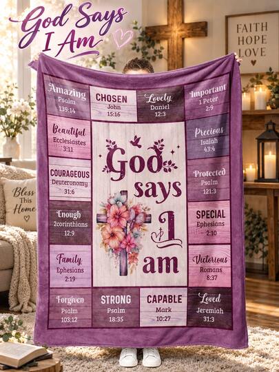 [Manta suave con versículo bíblico] Regalos cristianos para mujeres - Manta suave con versículo bíblico - Regalos inspiradores para mujeres, regalos religiosos para mujeres, regalos espirituales, sofá, cama, coche, dormitorio, sala de estar, oficina, camping, playa, decoración de pared. Envíos desde EE. UU.
