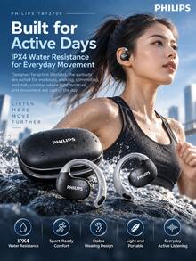 PHILIPS TAT2708 Open-Ear Bluetooth Headphones, IPX4 Sweatproof And Waterproof, Bluetooth 5.3 Long Battery Life, Ear-Hook Headphones For Running, Fitness, And Commuting - View 1
