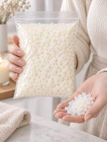 200g/500g/1000g White Beeswax Pellets, Used For Making Candles, DIY Wax Beads For Wax Melting, Molds And Container Candles, 500g/1000g Optional Set Includes 50 Wicks, 2 Wick Stickers And 5 Wooden Bases, Christmas Crafts - Multiple Styles - View 10